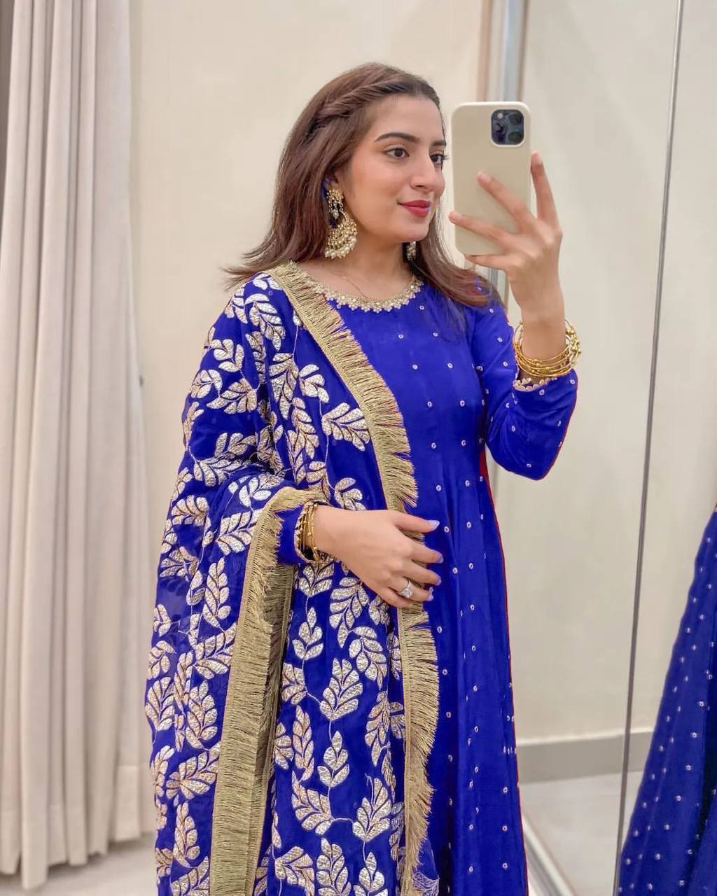 Party Wear Look Designer Gown-Bottom And Dupatta