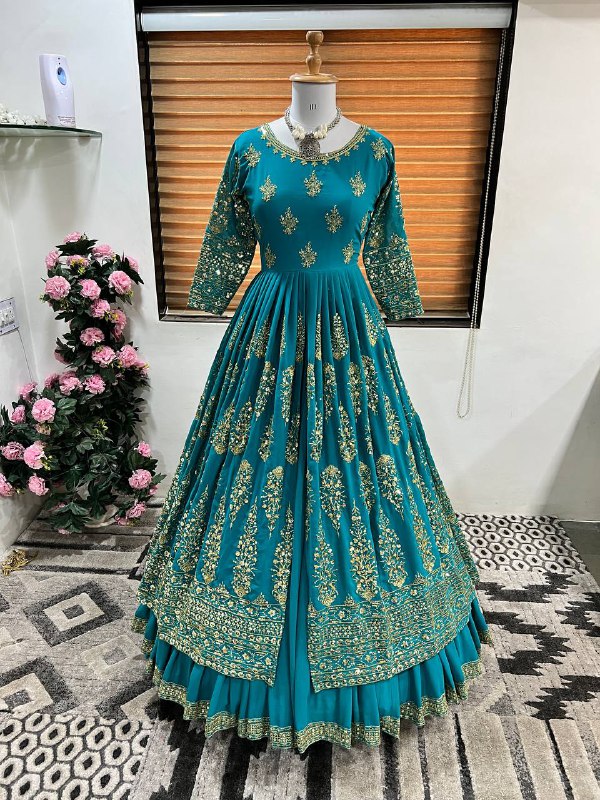 Designer Party Wear Look Gown With Bottom And Dupatta