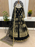 Designer Party Wear Look Gown With Bottom And Dupatta