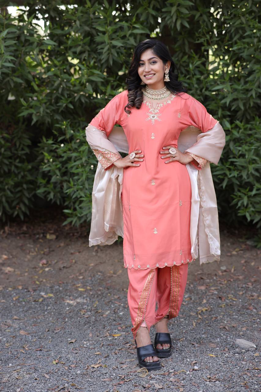 Party Wear Look Top-Bottom And Beautiful Dupatta