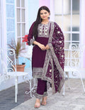 Designer Embroidered Suit With Embroidered Work And Stone Work