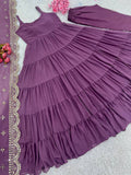 Beautiful Anarkali Gown With With Fully Ruffle Flair With Dupatta