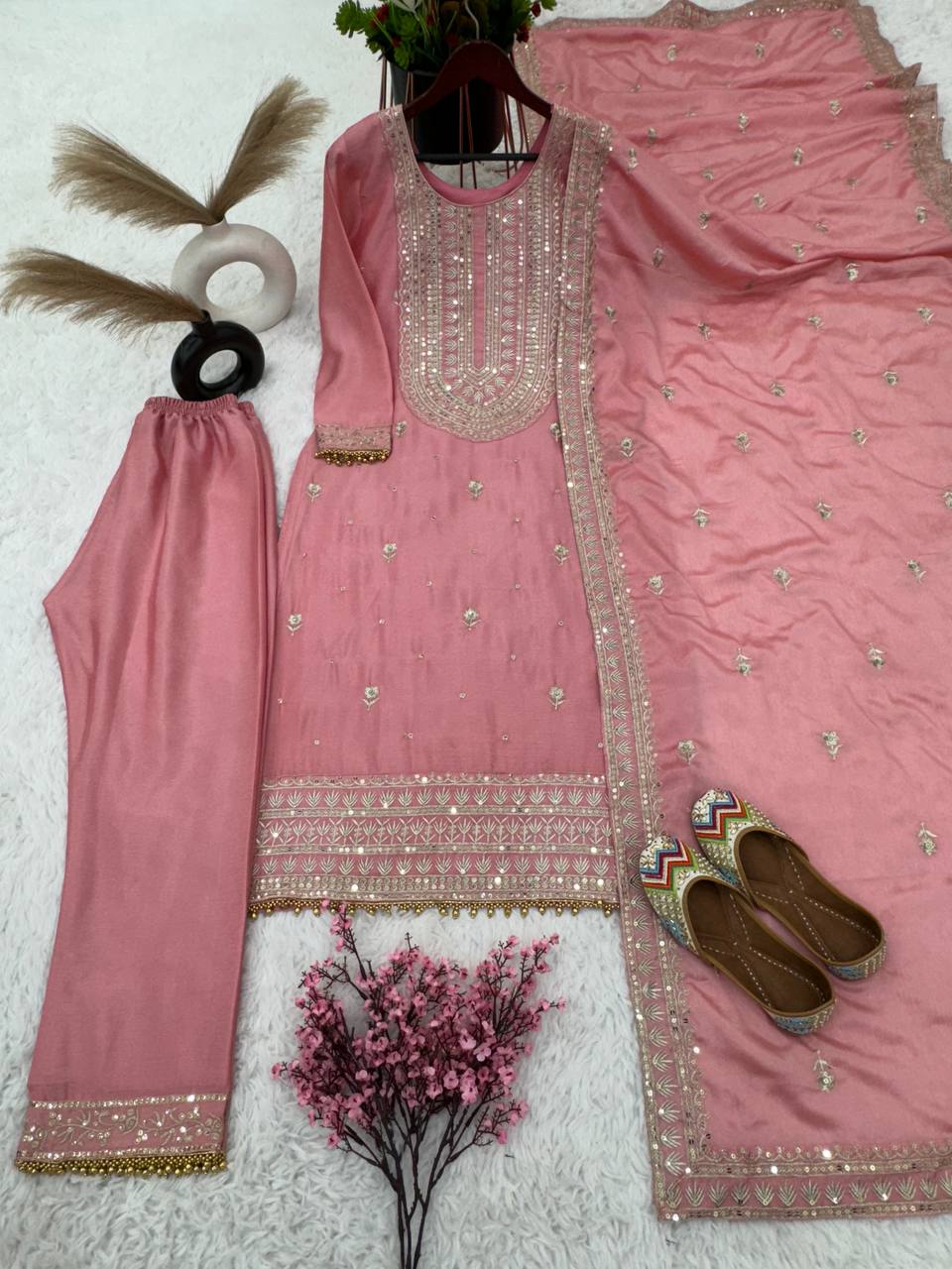 Fancy Top-Bottom And Dupatta With Heavy Embroidery Sequence Work