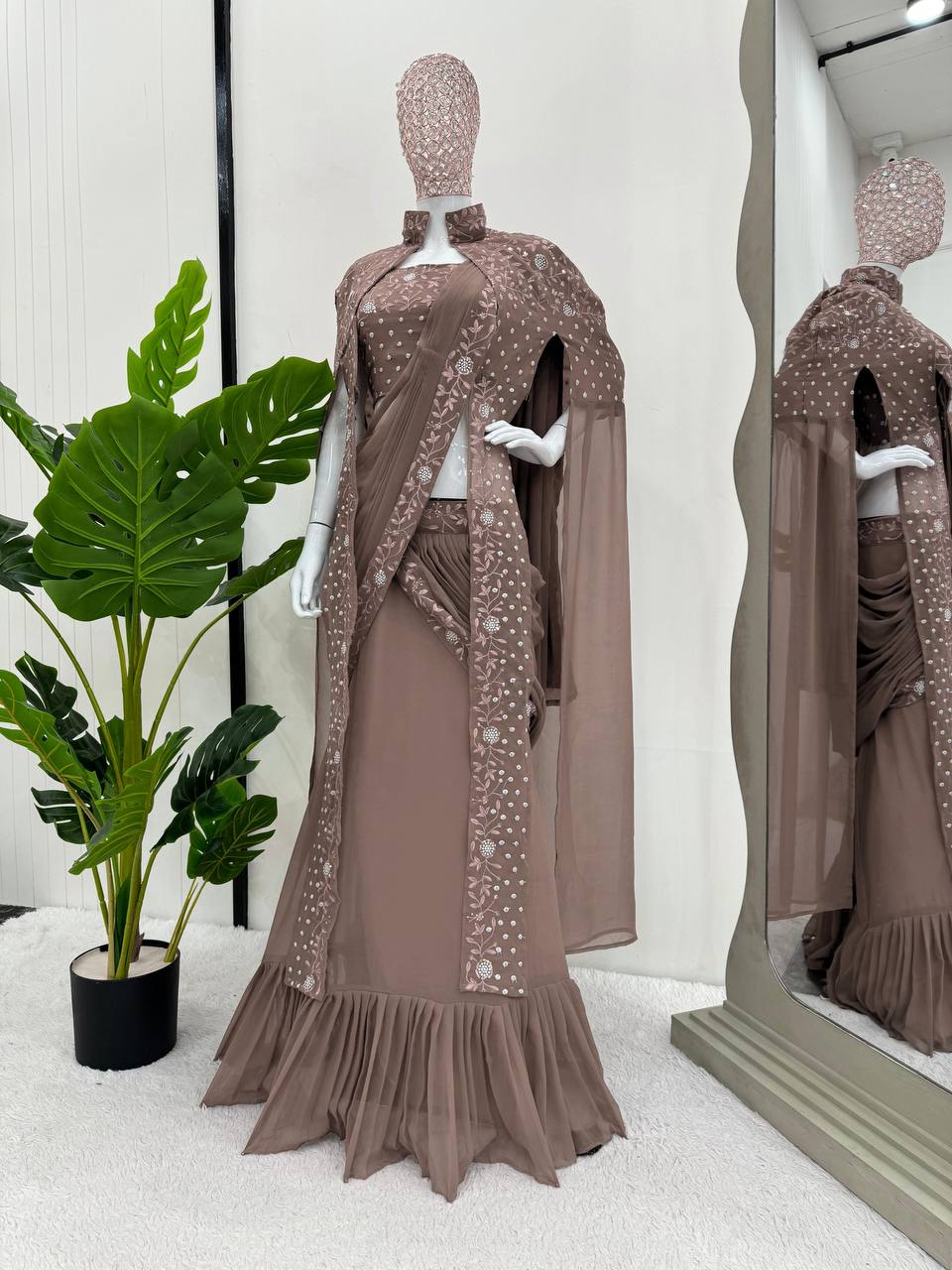 Designer Party Wear Look Ready To Wear Lehenga Saree