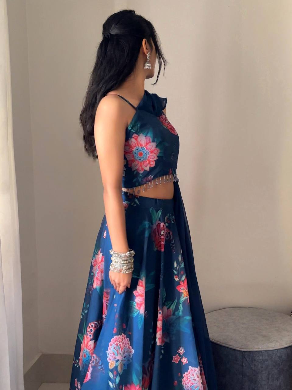 Designer Party Wear Look Lehenga Choli With Fancy Print