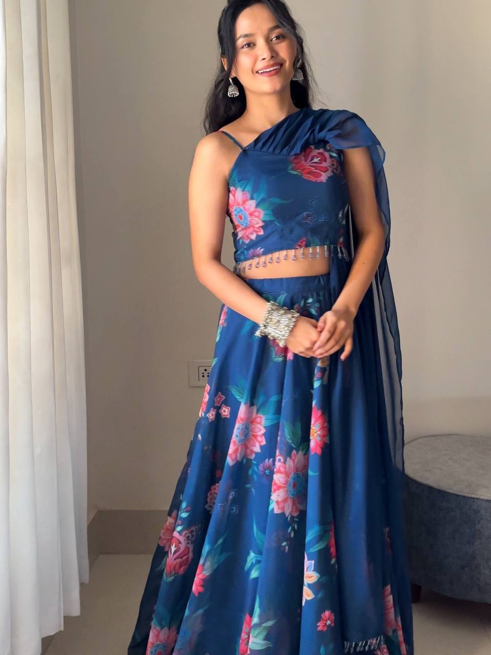 Designer Party Wear Look Lehenga Choli With Fancy Print