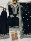 Designer Party Wear Top-Sharara And Dupatta With Heavy Embroidery Sequence Work