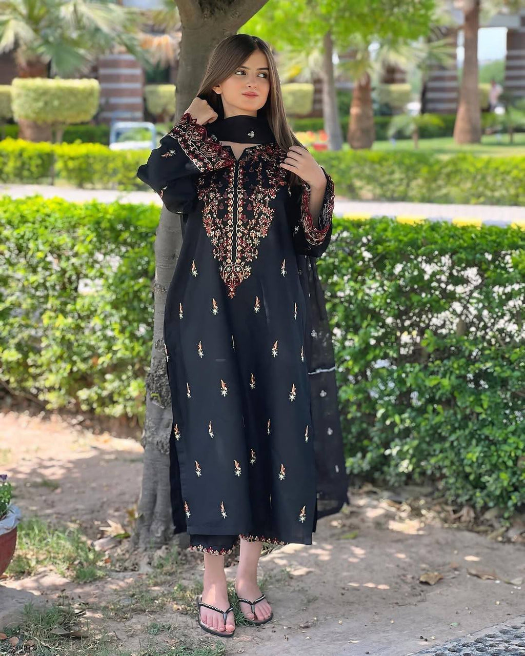 Party Wear Look Suit Set With Sequins Embroidery Work