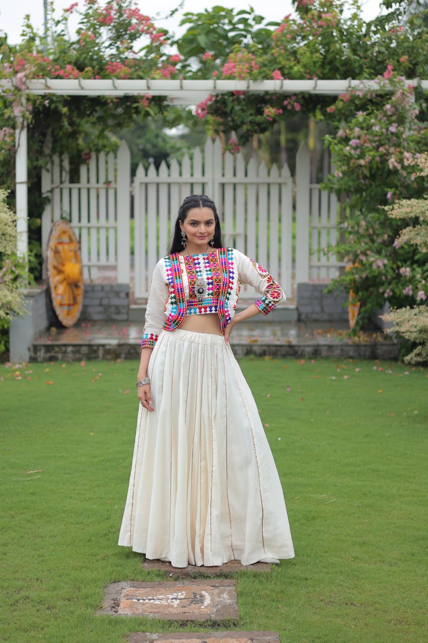 Navratri Special Lehenga Choli With Gamthi Embroidered Work