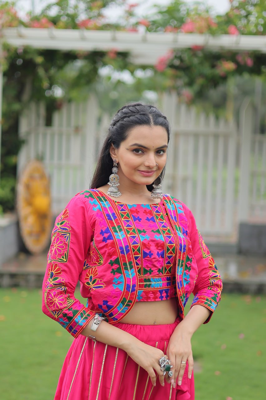 Navratri Special Lehenga Choli With Gamthi Embroidered Work