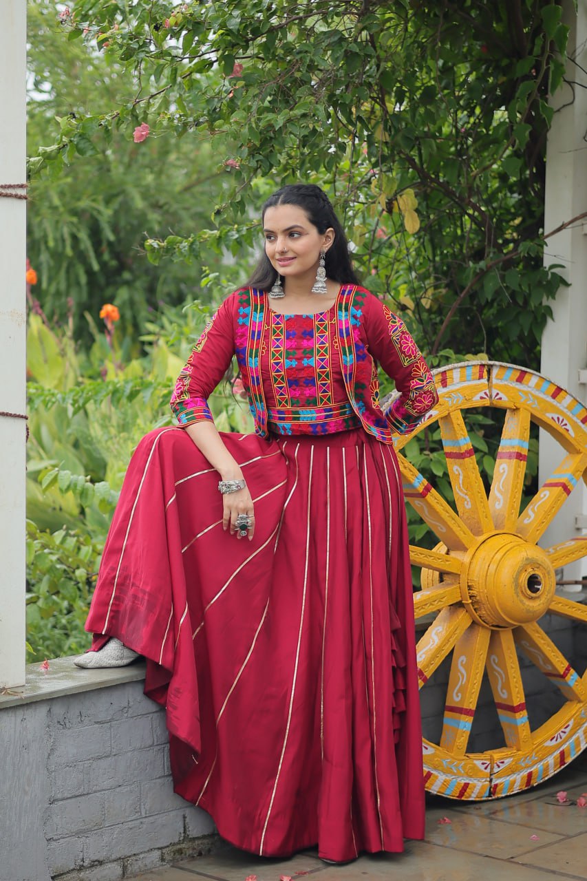 Navratri Special Lehenga Choli With Gamthi Embroidered Work