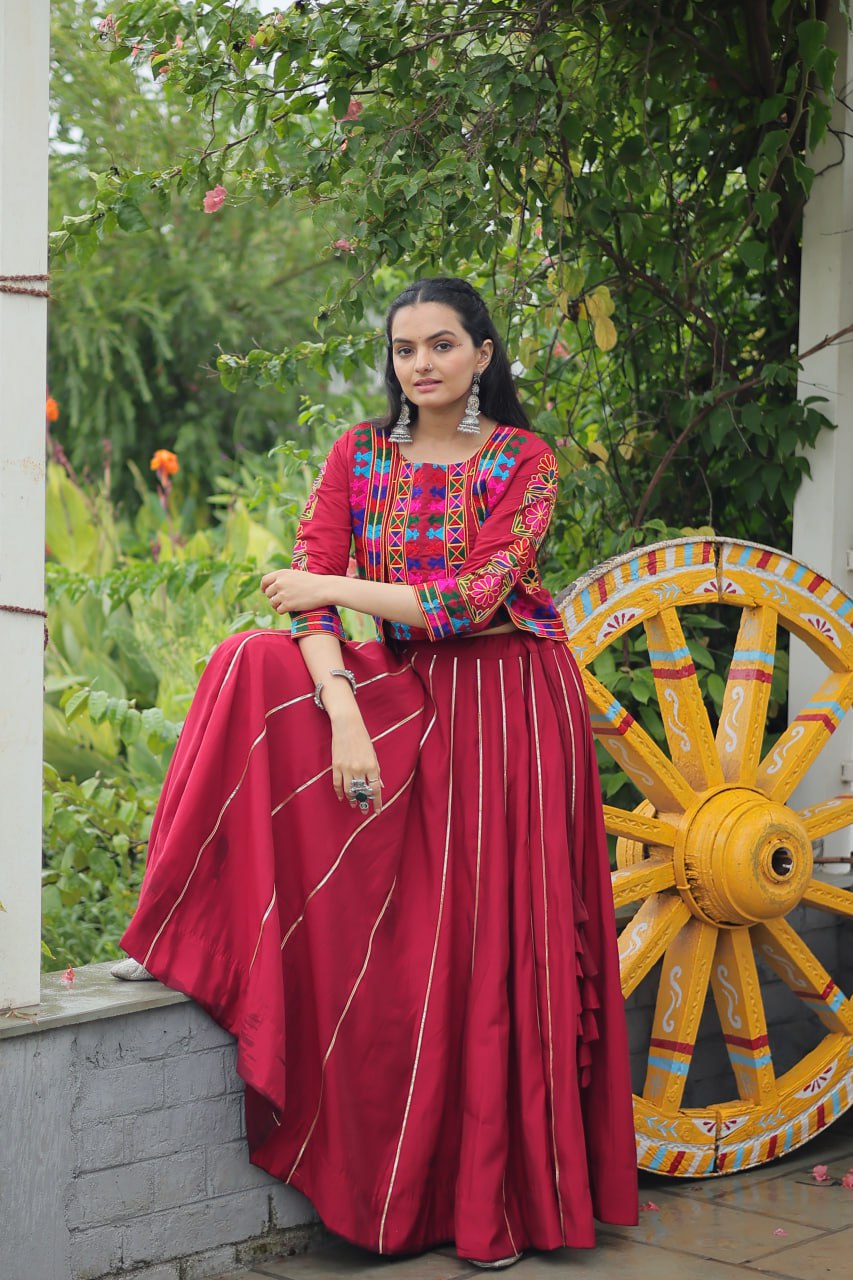 Navratri Special Lehenga Choli With Gamthi Embroidered Work