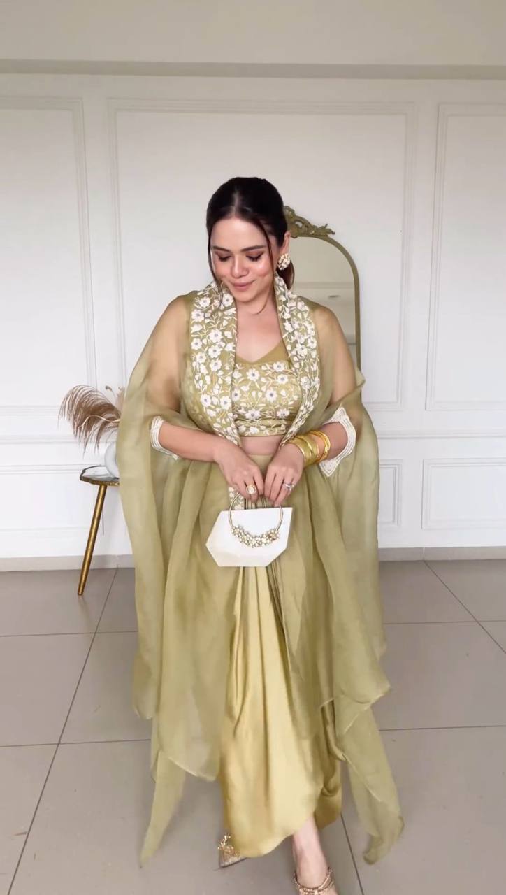 Party Wear Look Designer Ready To Wear Lehenga Saree