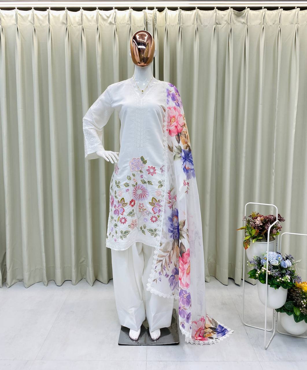 Party Wear Look Top-Bottom And Beautiful Dupatta