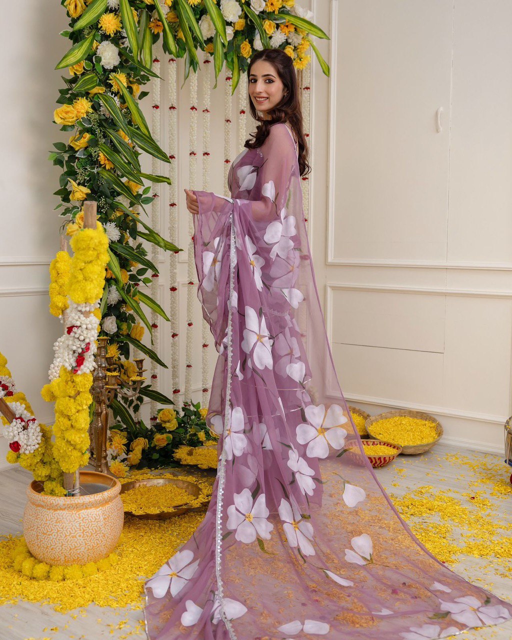 Party Wear Look Lehenga Saree With Beautiful Print