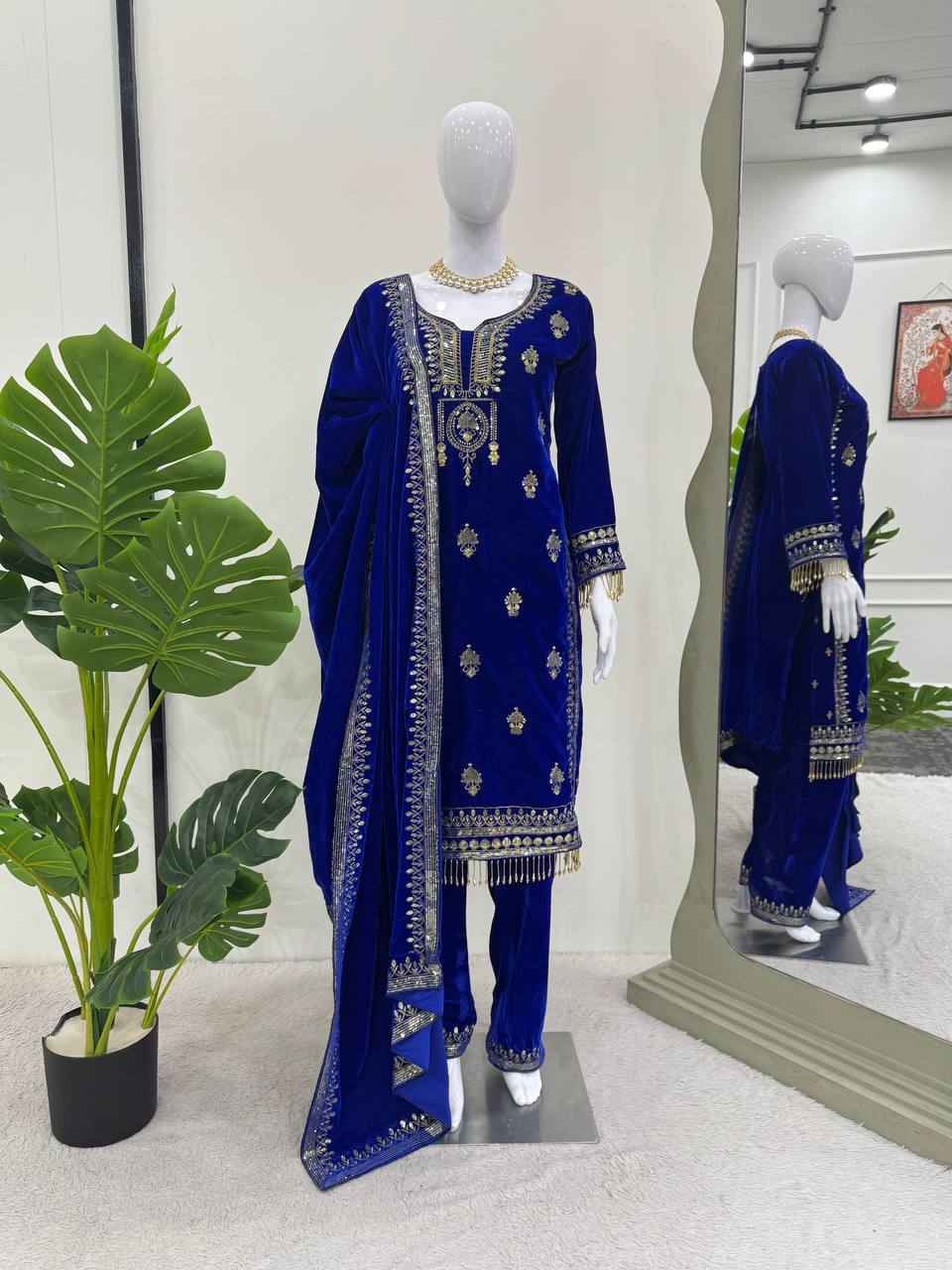 Party Wear Suit Set With Thread And Sequence Work