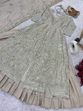 Designer Party Wear Look Gown With Lehenga With Dupatta