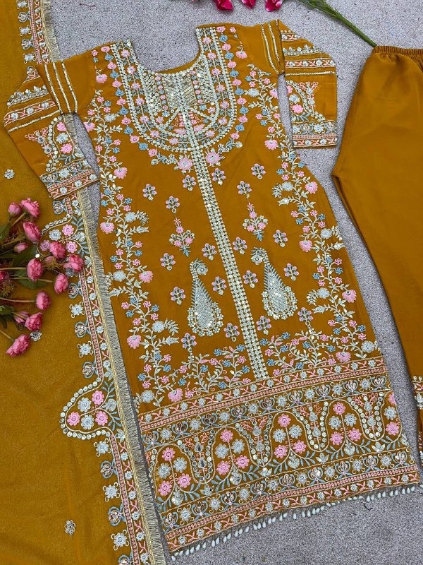 Fancy Top-Bottom And Dupatta With Heavy Embroidery Sequence Work