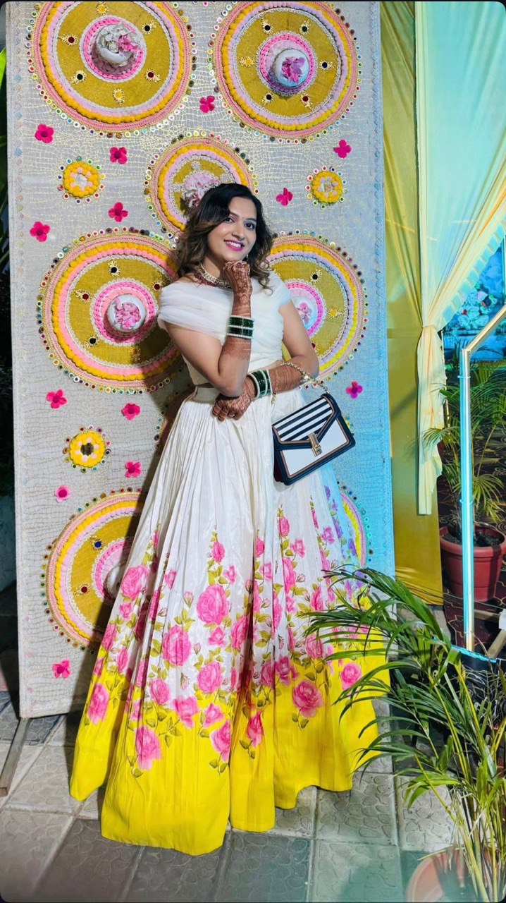 Party Wear Look Beautiful Lehenga Choli With Floral Print