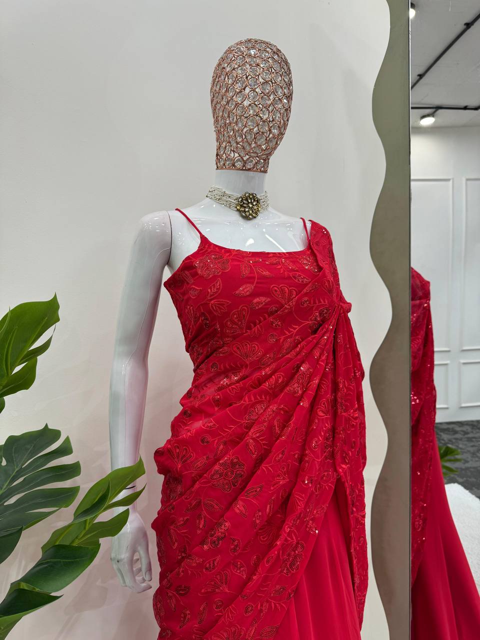 Party Wear Look Ready To Wear Lehenga Saree