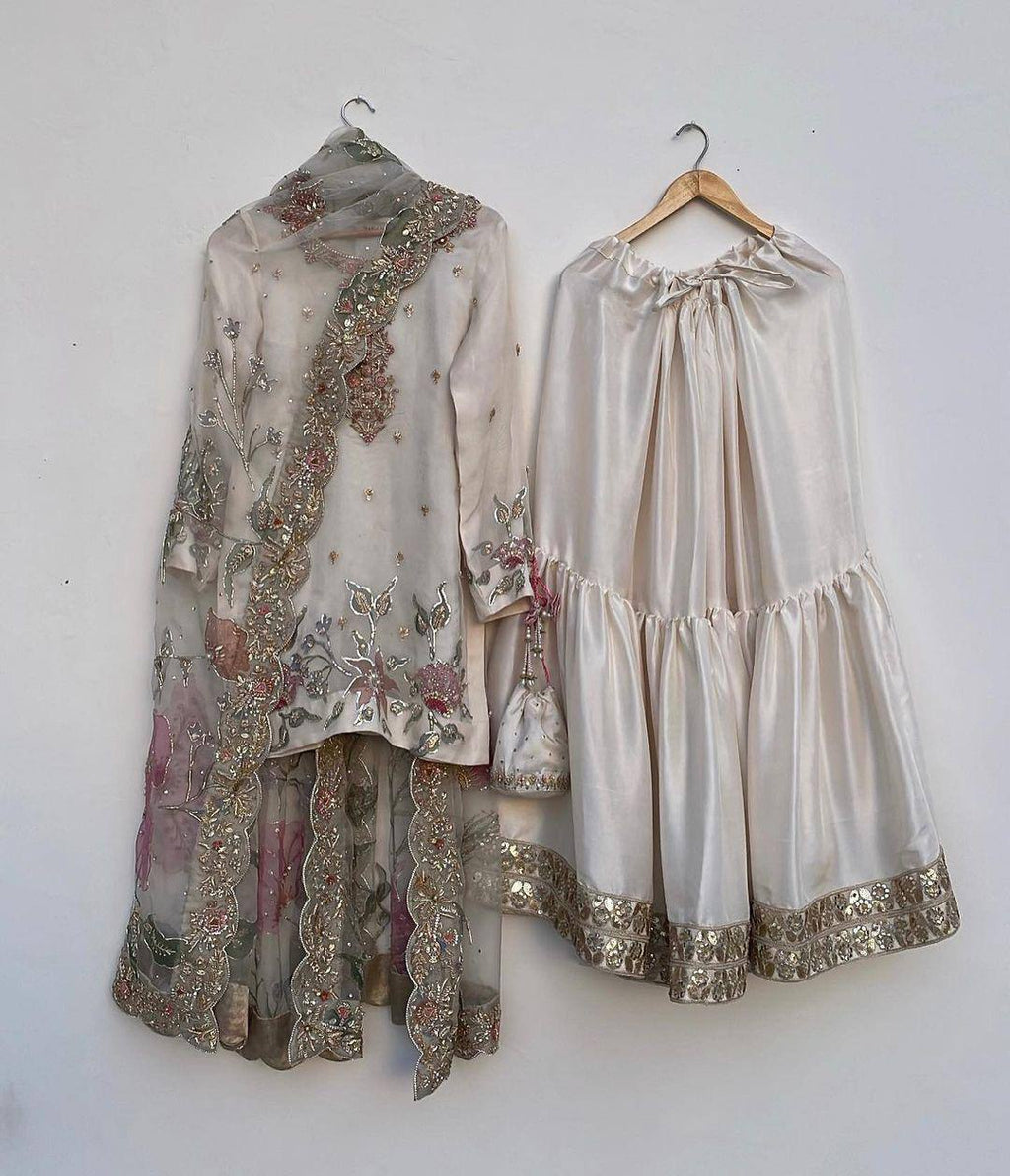 Party Wear Look Designer Top And Sharara With Dupatta