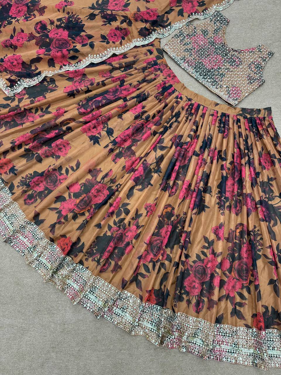 Party Wear Designer Lehenga Choli With Digital Print