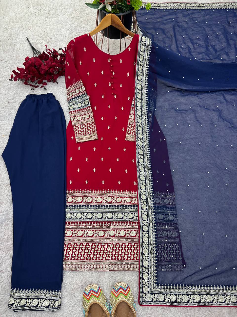 Designer Party Wear Look New Top Bottom With Dupatta