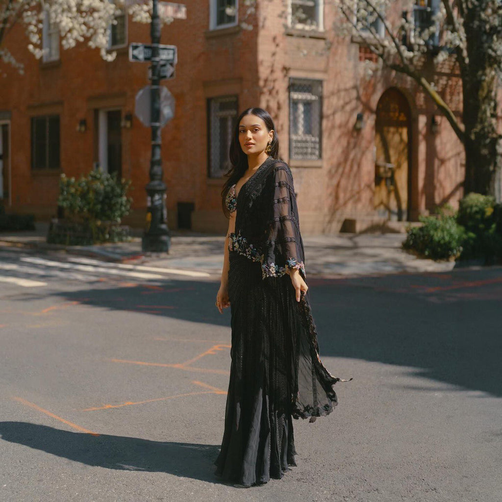 Party Wear Look Designer Saree With Sequence Work