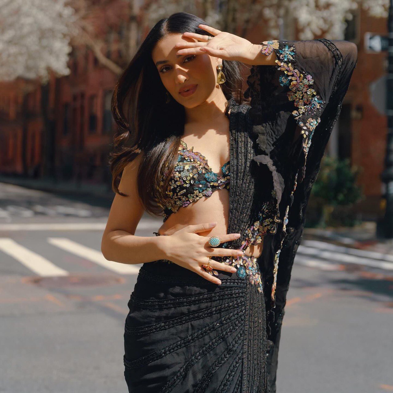 Party Wear Look Designer Saree With Sequence Work