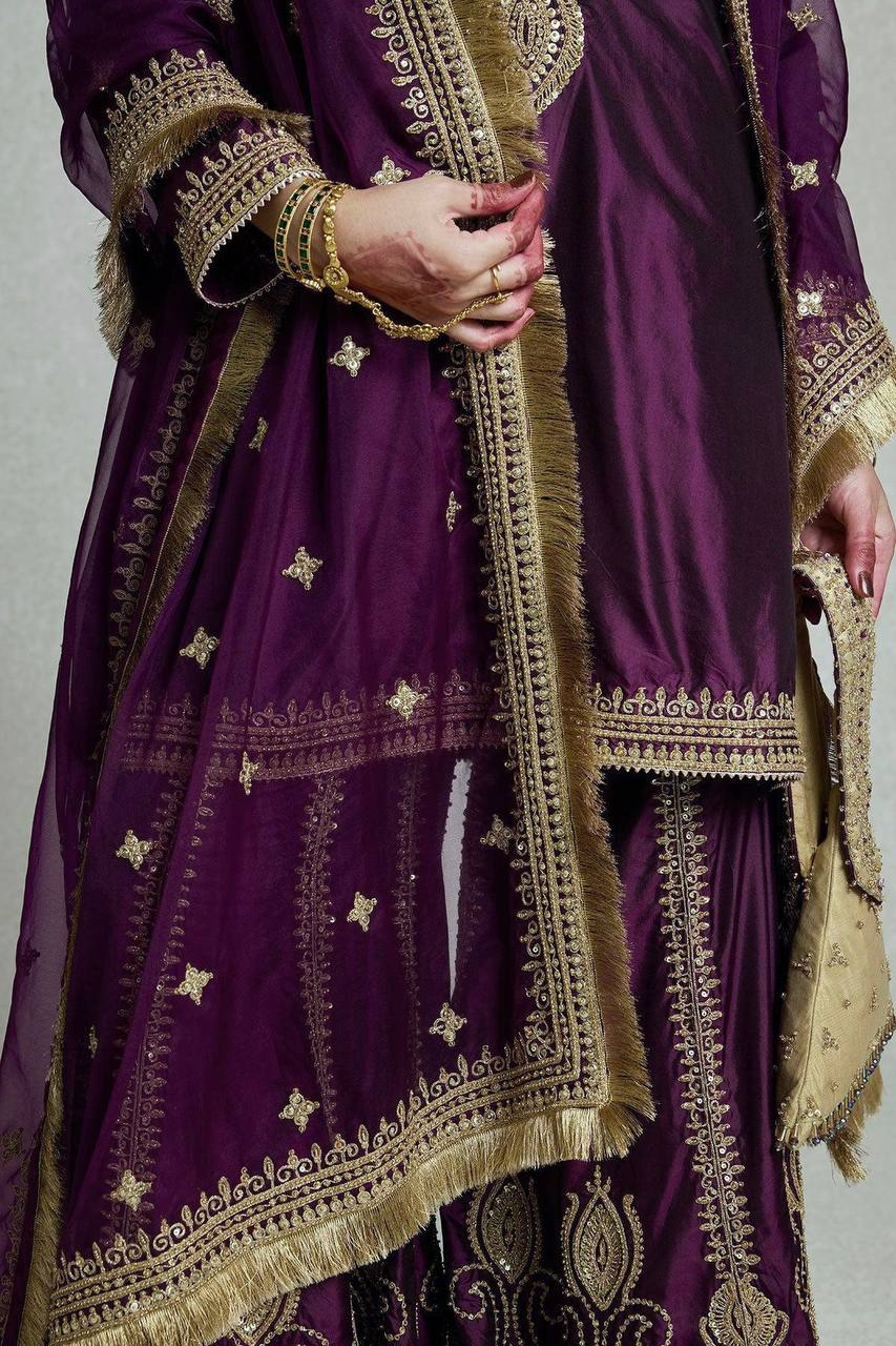 Party Wear Look Suit Set With Sequins Embroidery Work