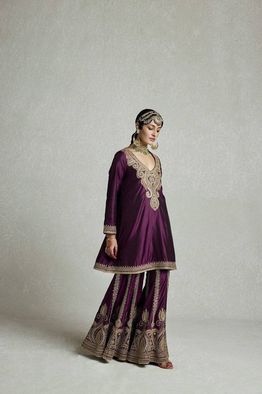 Party Wear Look Suit Set With Sequins Embroidery Work