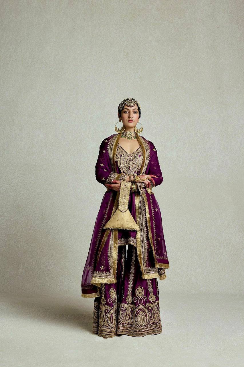 Party Wear Look Suit Set With Sequins Embroidery Work