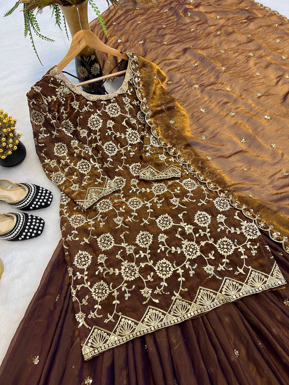 Party Wear Designer Top Lehenga And Beautiful Dupatta