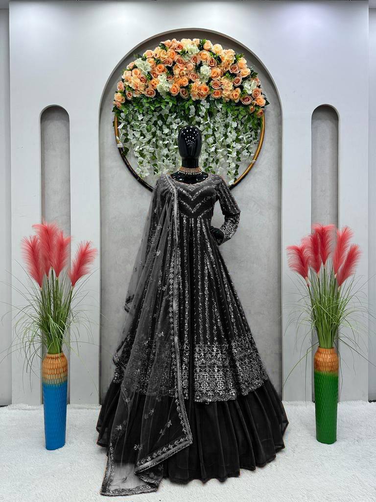 Party Wear Look Top Lehenga And Dupatta With Sequence Work