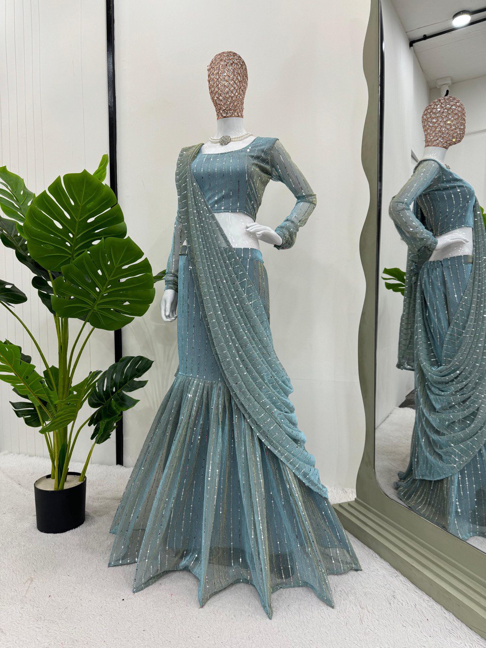 Designer Party Wear Look Ready To Wear Lehenga Saree