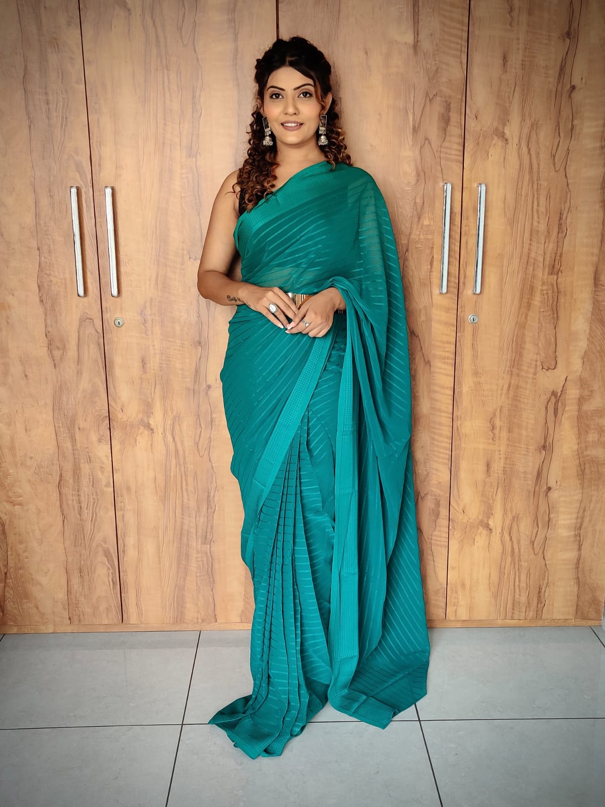 Trending Ready To Wear Saree With Weaving Zari Lining