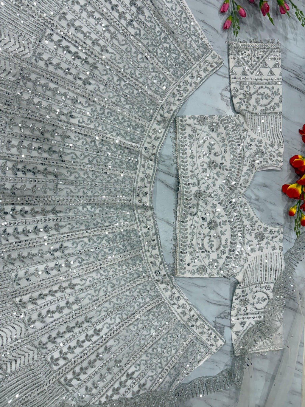 Designer Lehenga Choli With Beautiful Thread Embroidery ,Dori Work