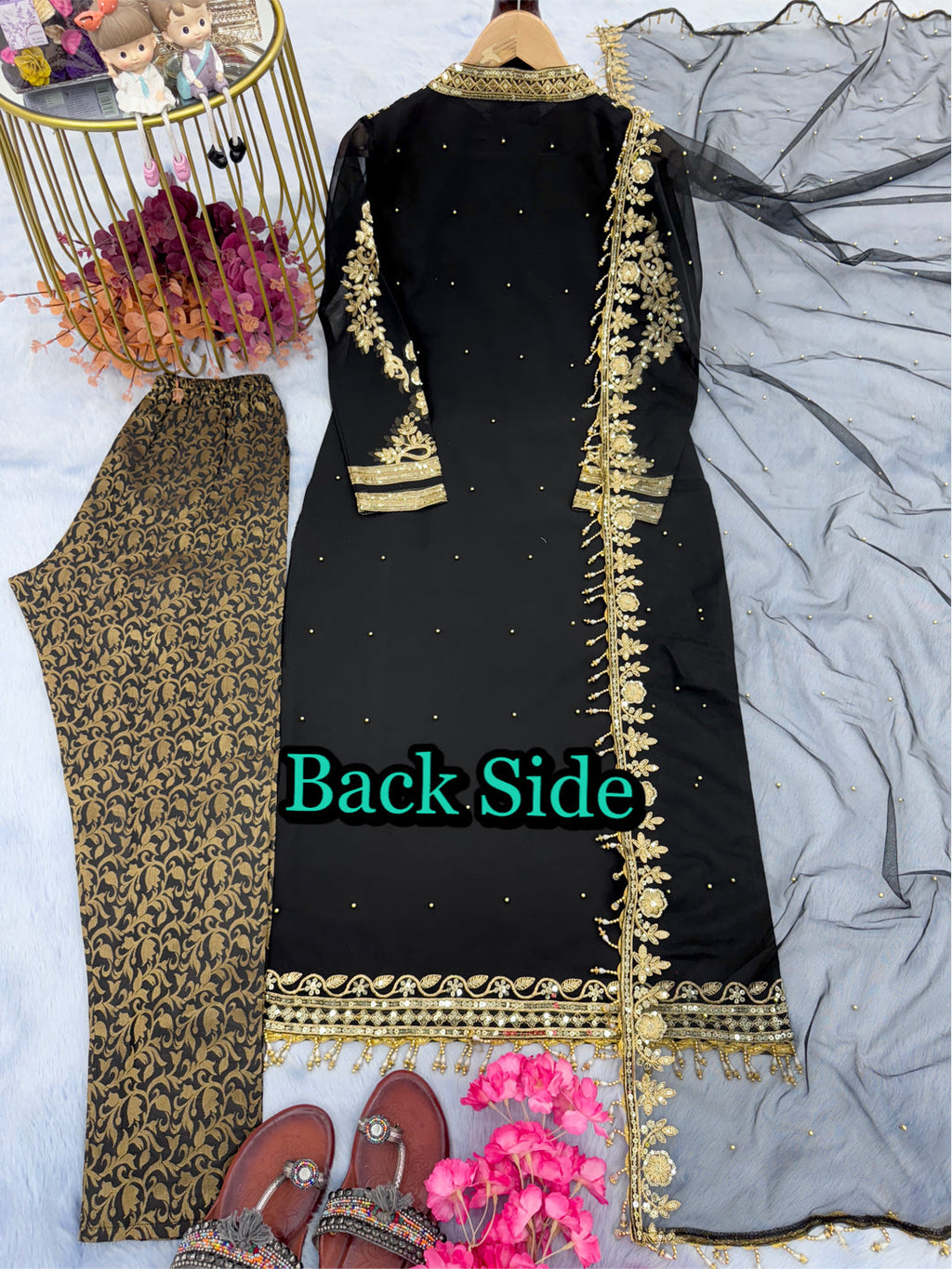 Designer Party Wear Look Top Bottom & Dupatta Set