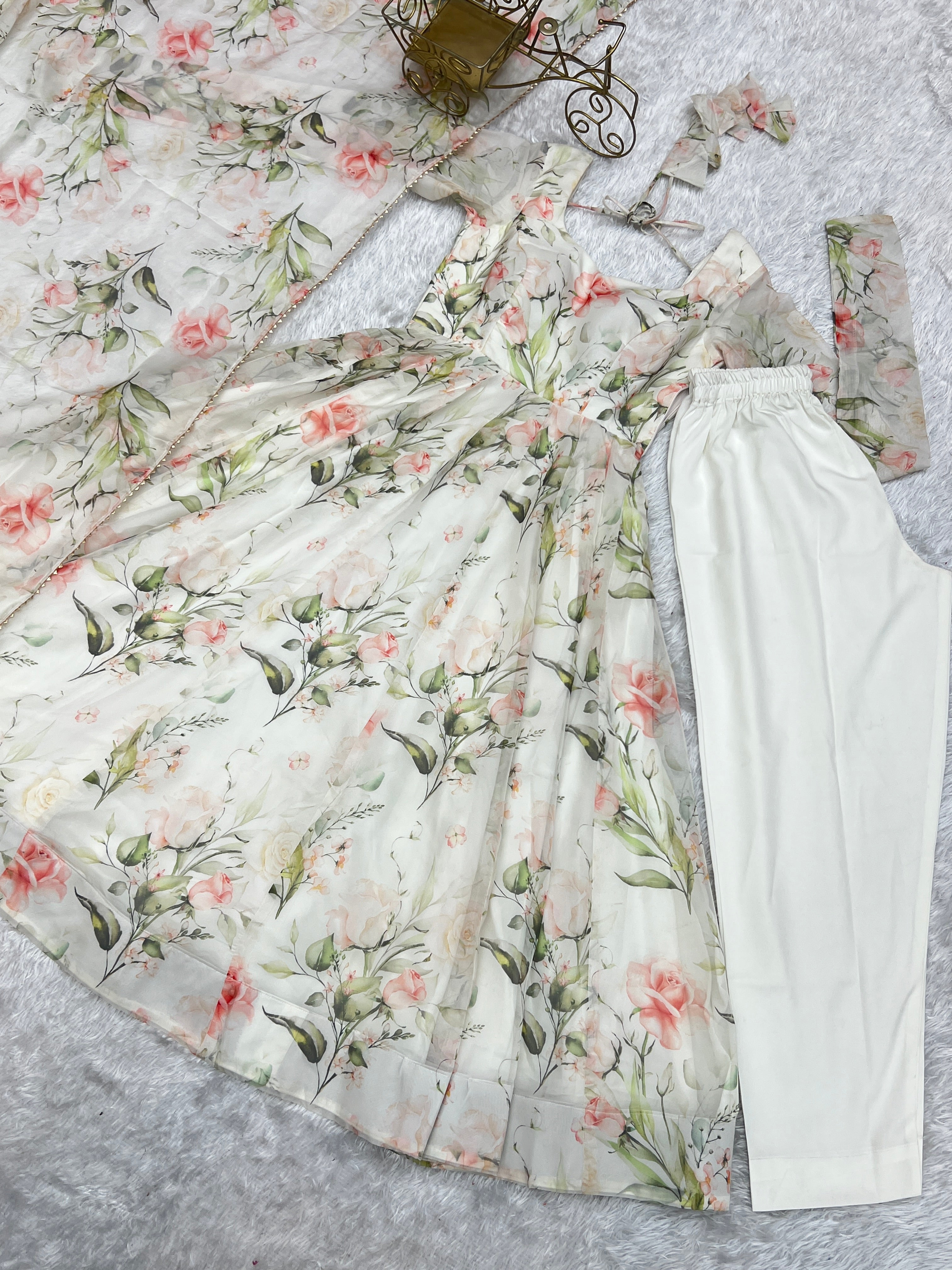 Beautiful Party Wear Anarkali Gown With Dupatta