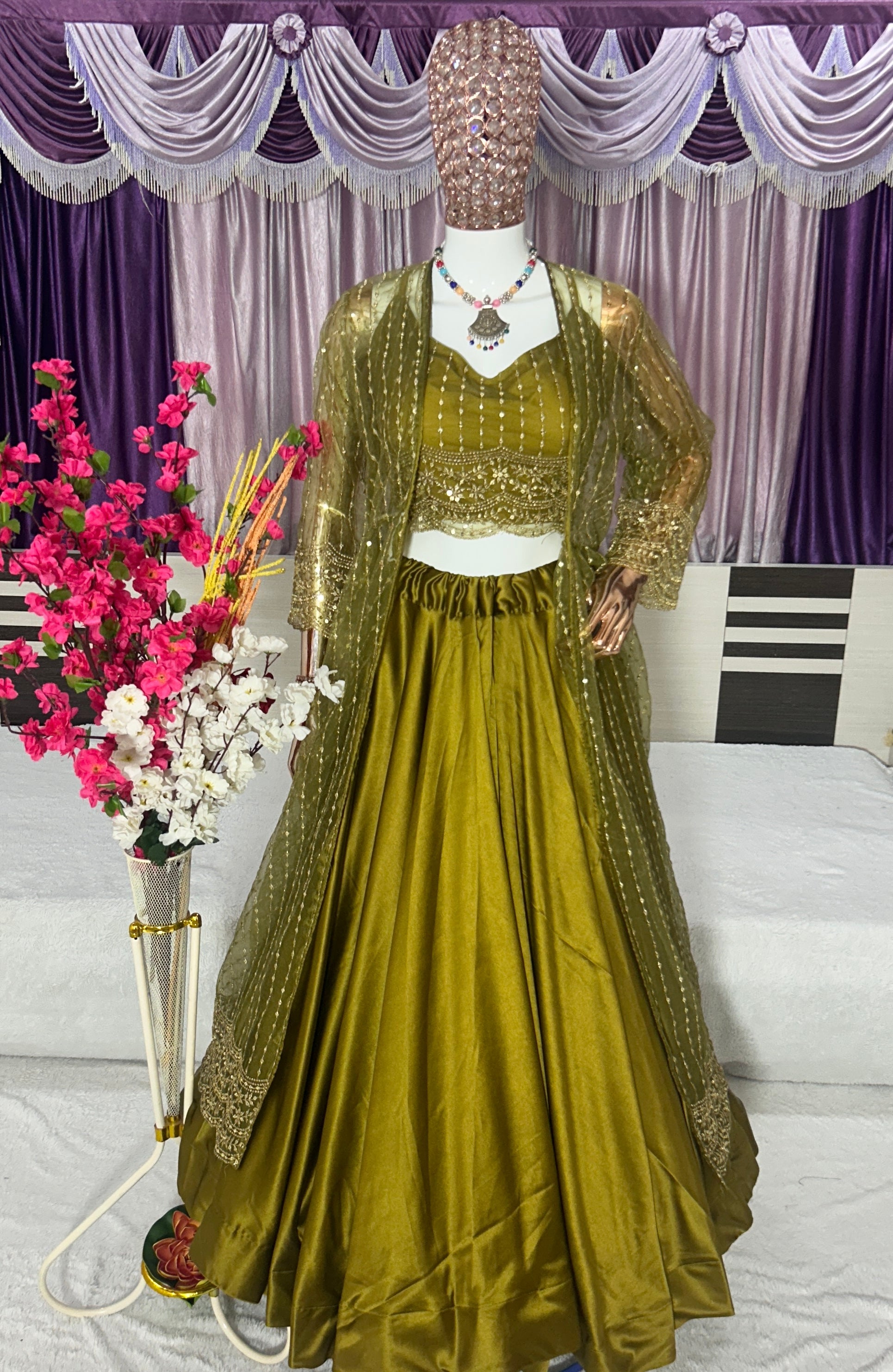 Designer Party Wear Look Suit Set With Embroidery Sequence Work