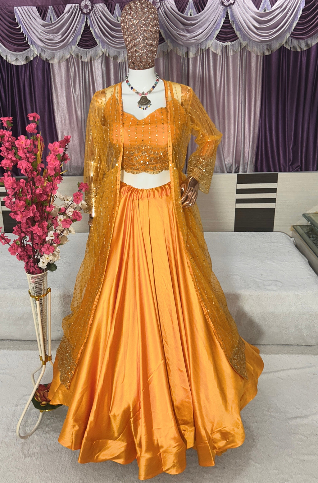 Designer Party Wear Look Suit Set With Embroidery Sequence Work