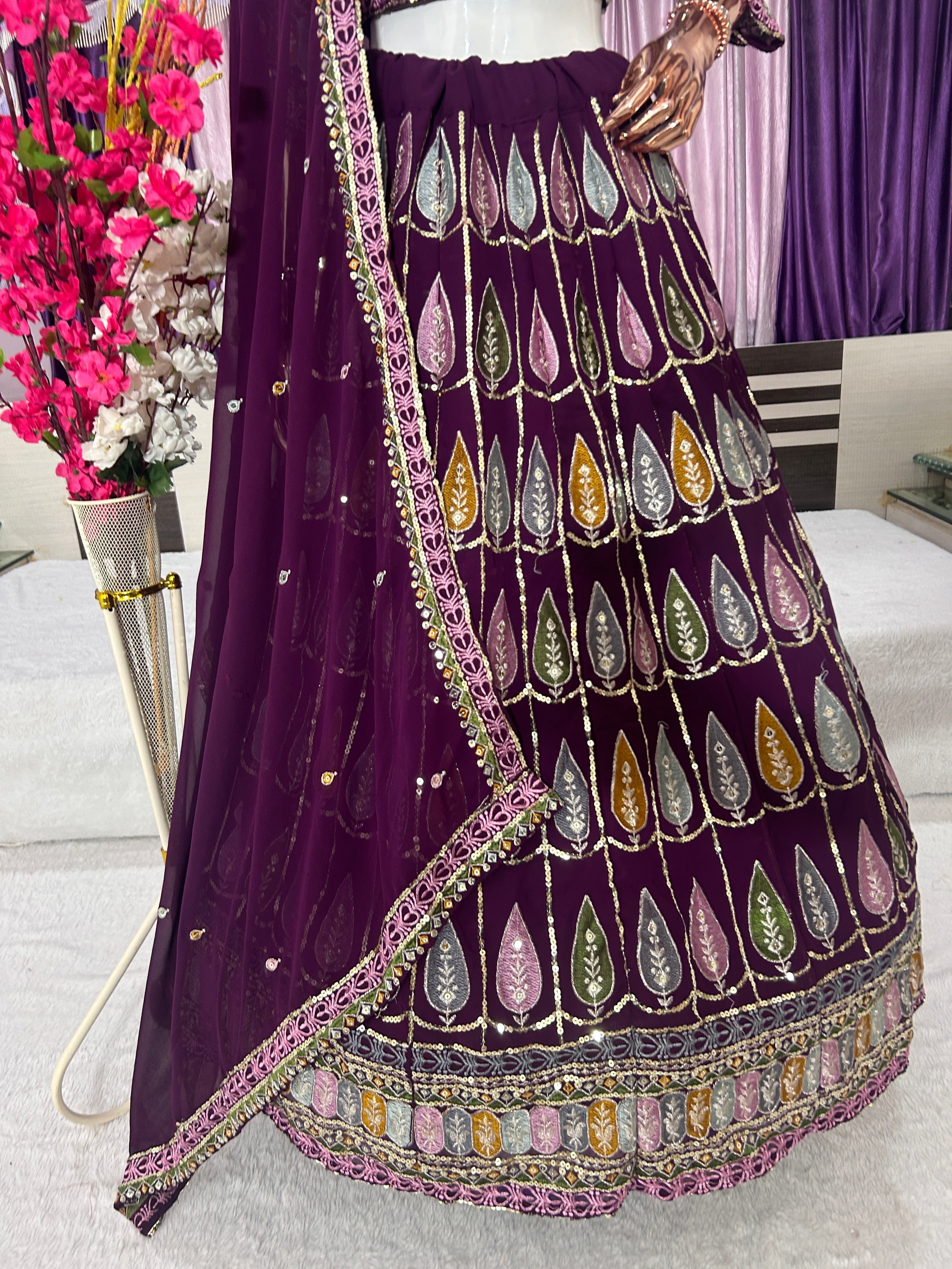 Party Wear Lehenga Choli With Embroidery Sequence Work