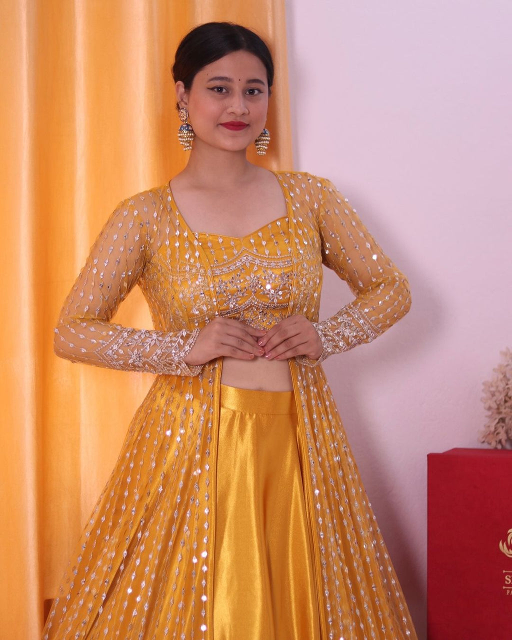 Designer Party Wear Look Suit Set With Embroidery Sequence Work