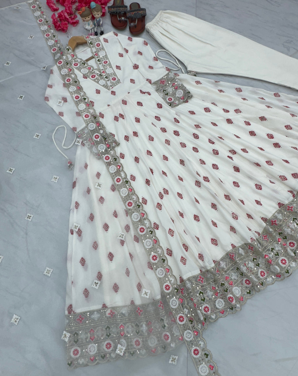 Beautiful Anarkali Gown, Dupatta & Bottom Set