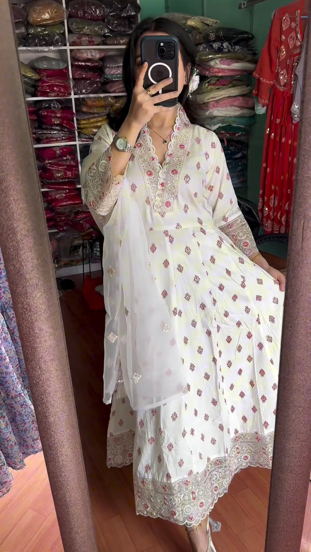 Beautiful Anarkali Gown, Dupatta & Bottom Set