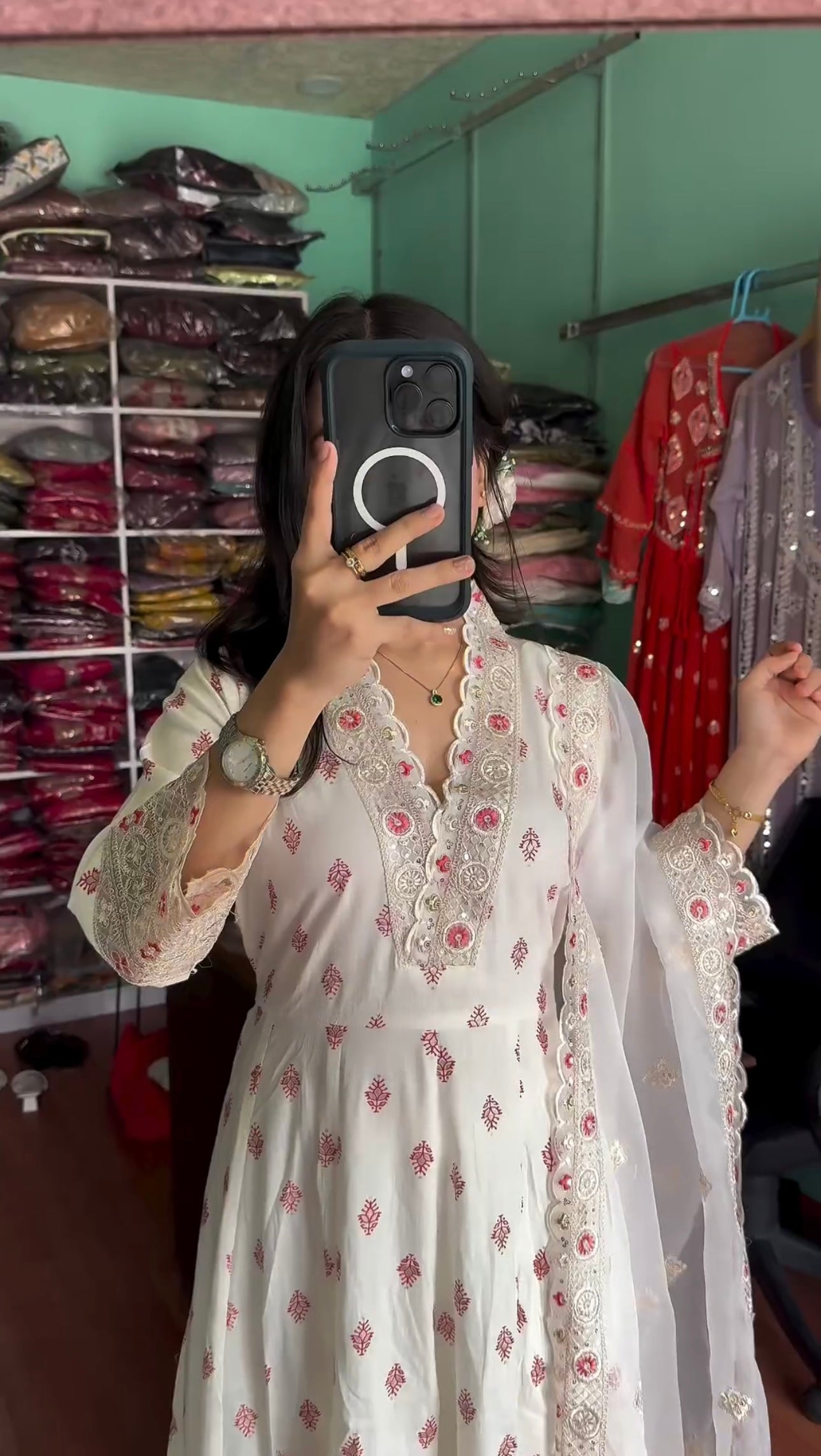 Beautiful Anarkali Gown, Dupatta & Bottom Set