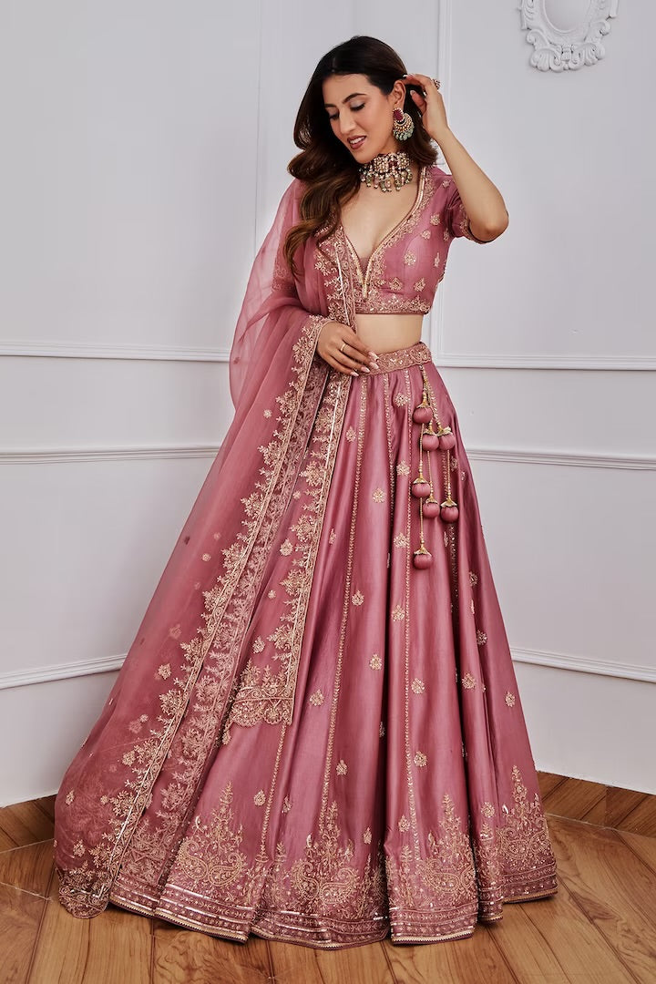 Party Wear Designer Lehenga Choli With Sequence & Zari Work