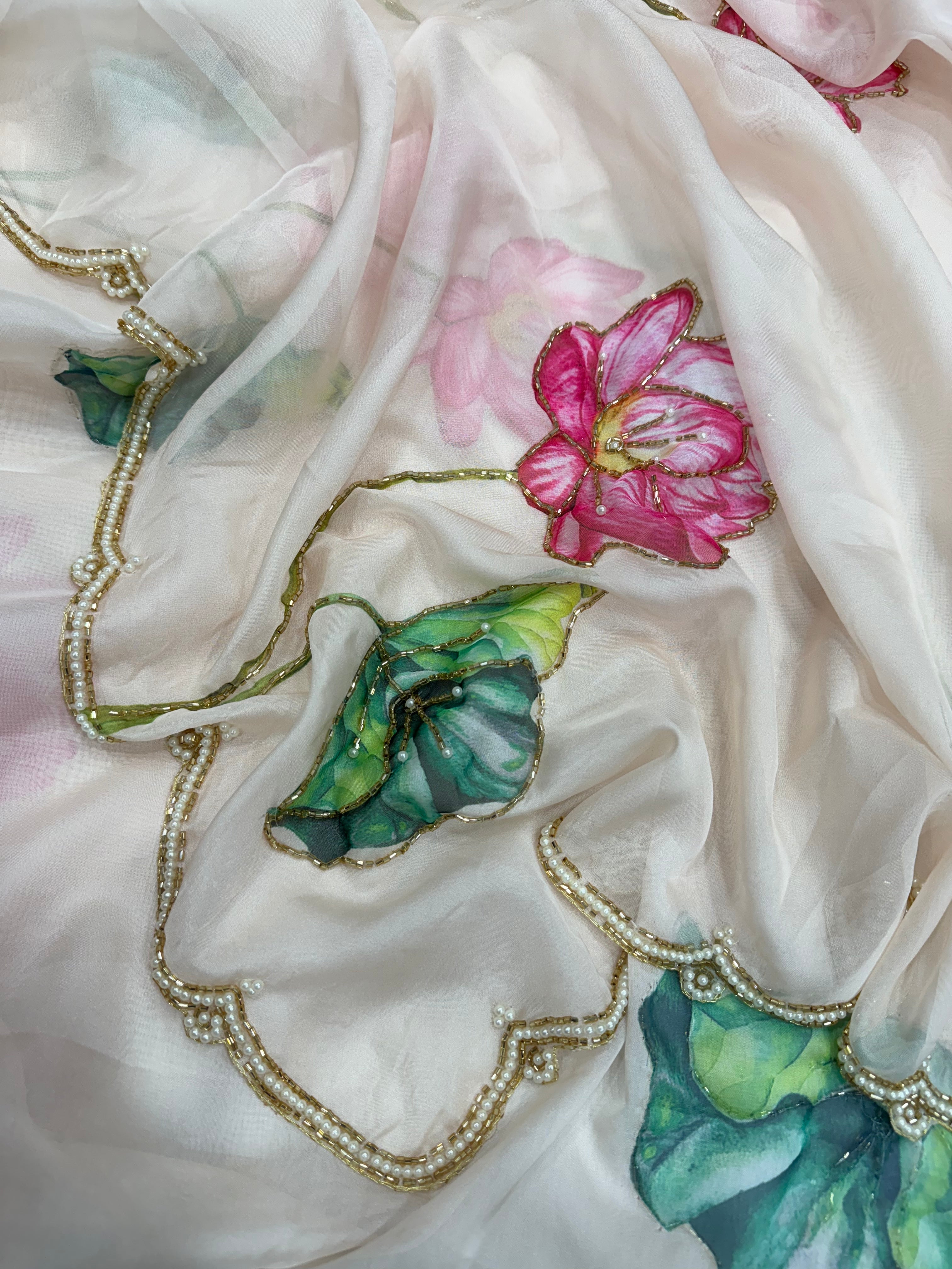 Party Wear Designer Saree With Beautiful Floral Print