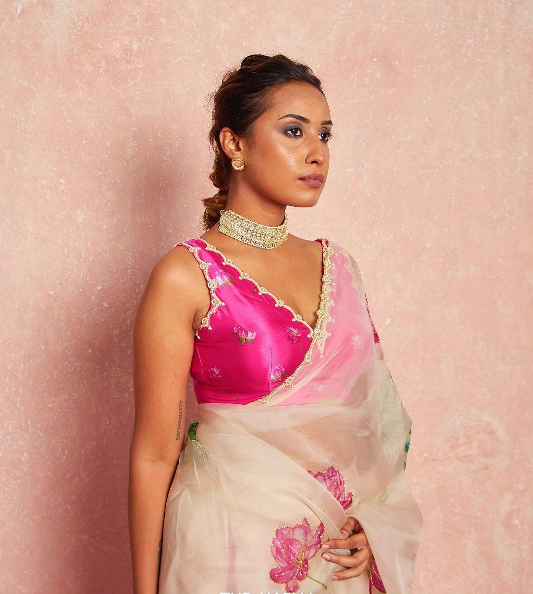 Party Wear Designer Saree With Beautiful Floral Print