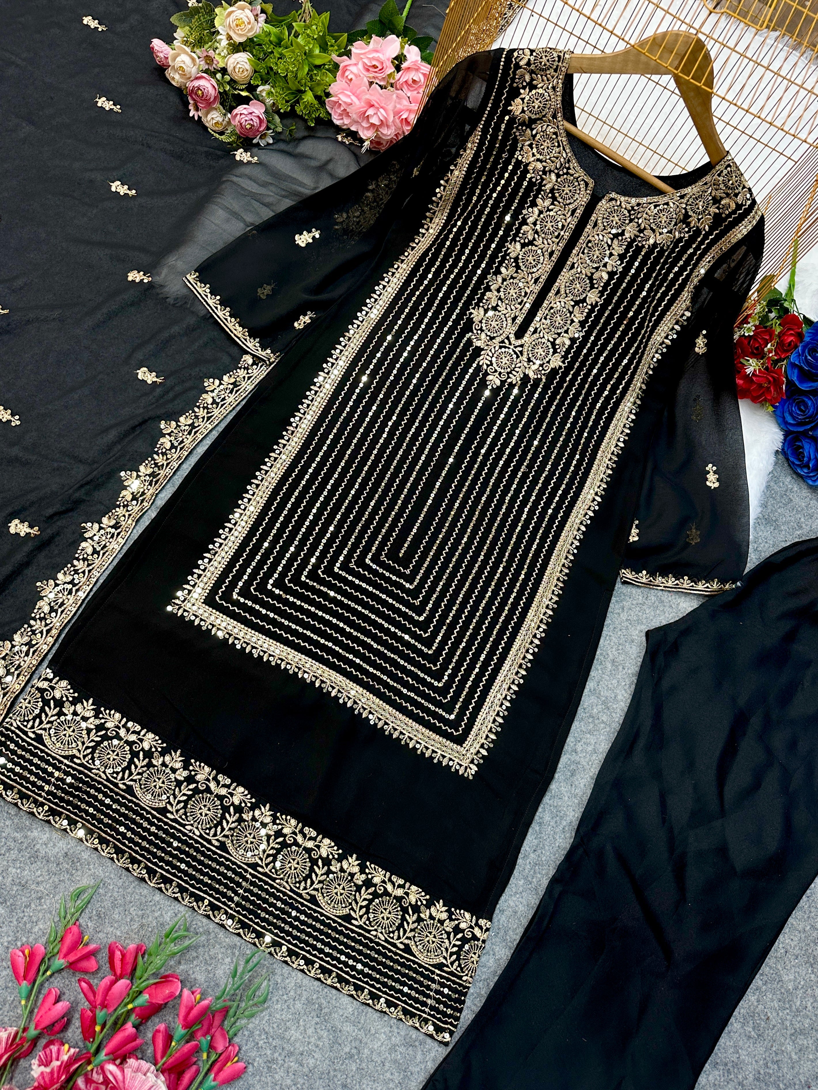 खूबसूरत पार्टी वेयर टॉप, बॉटम और दुपट्टा